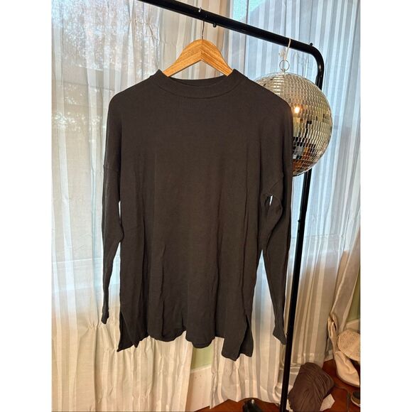Eileen Fisher Black Waffle Knit Longsleeve - Picture 1 of 5